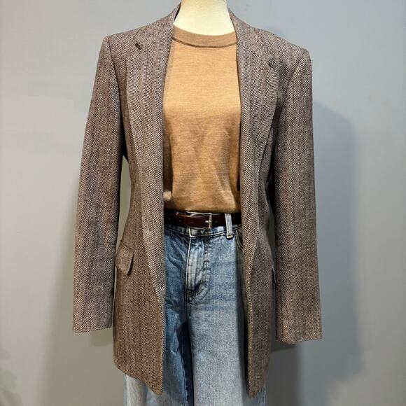 Vintage american Other - Vintage Witty Brothers herringbone wool blazer, brown and cream, men’s size 42